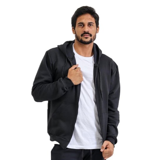 Com Ziper Blusa Moletom Masculina Netshoes Masculino Moletom