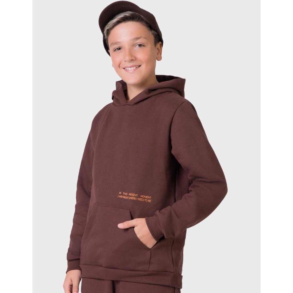Casaco Moletom Com Bolso e Capuz Moda Inverno Aconchegante Para o Frio - Masculino 12 a 18 anos