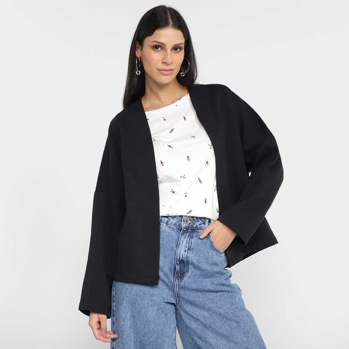 Casaco Moletom Hering Feminino - Preto Menor preço em Casaco Moletom Hering Feminino - Preto