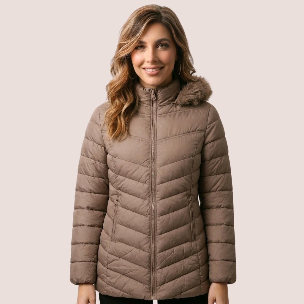 Casaco Puffer Feminino Forrado Peluciado Inverno