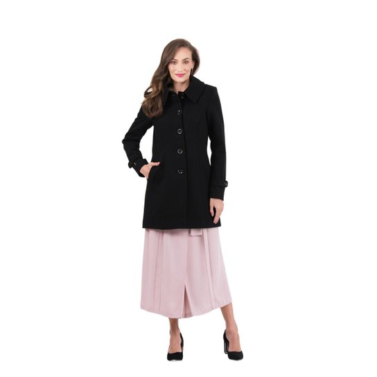 Casaco Rigotto 3/4 Xadrez Feminino - Preto