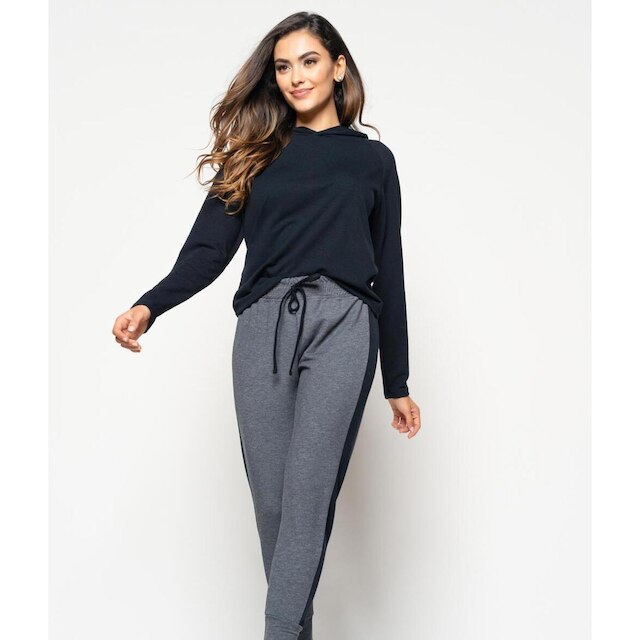 Casaco Salvatore Fashion Comfy Capuz Moletinho Feminino