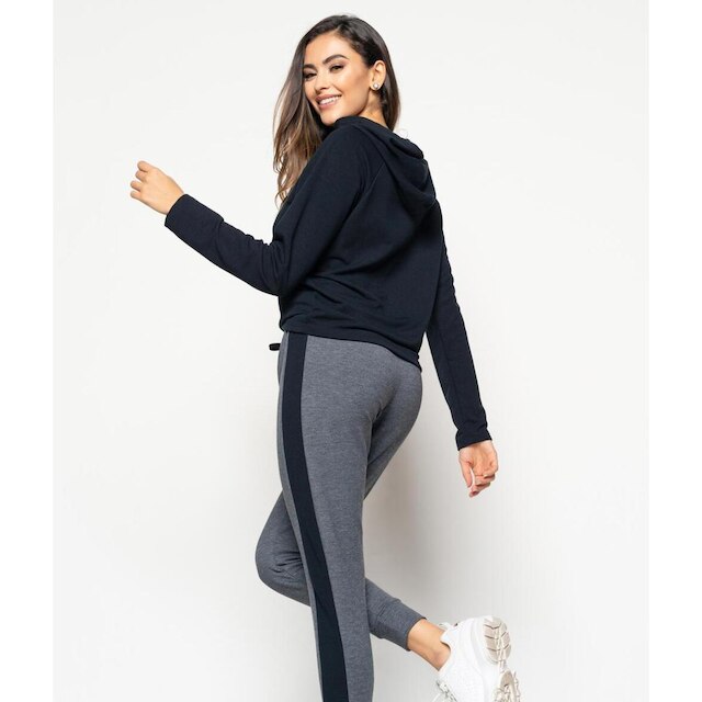 Casaco Salvatore Fashion Comfy Capuz Moletinho Feminino