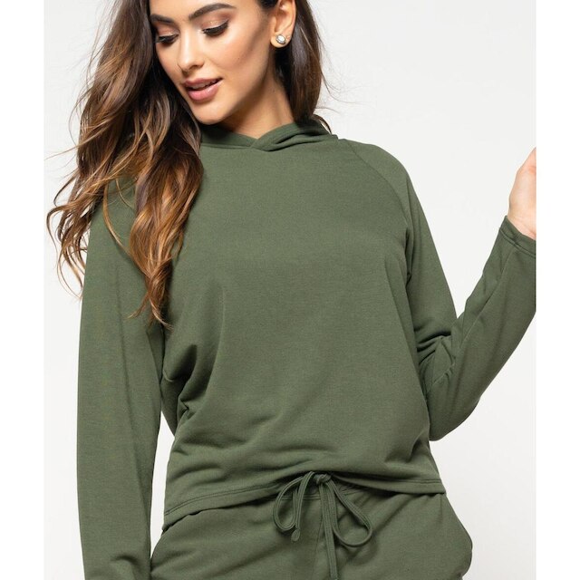 Casaco Salvatore Fashion Comfy Capuz Moletinho Feminino