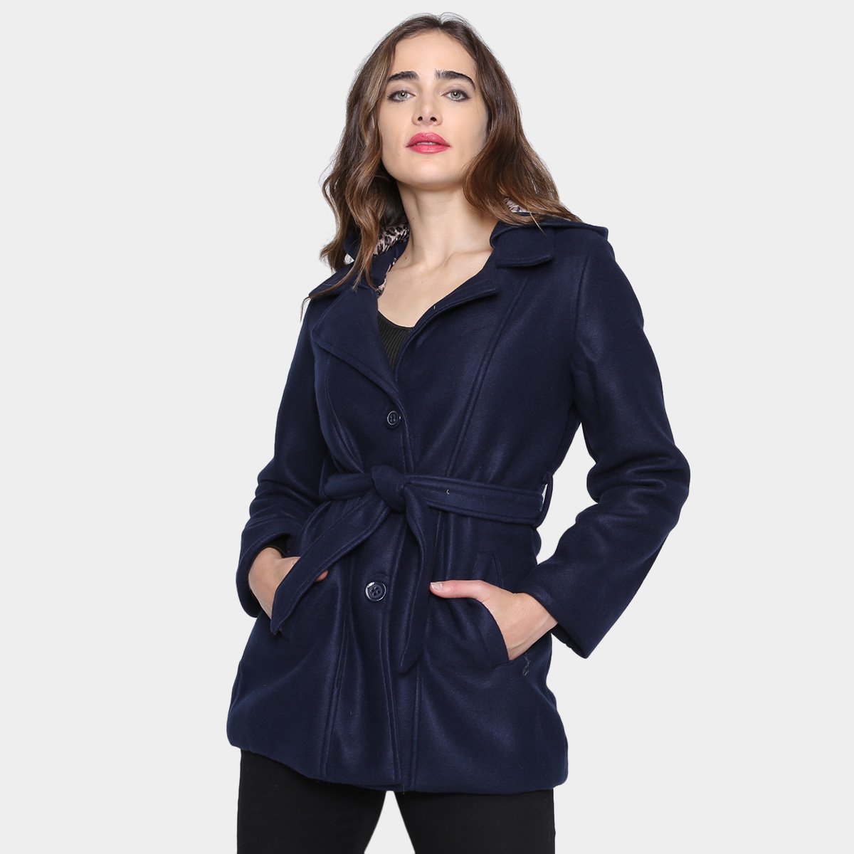 Casaco Sobretudo Sea Surf Com Capuz Feminino - Marinho Menor preço em Casaco Sobretudo Sea Surf Com Capuz Feminino - Marinho