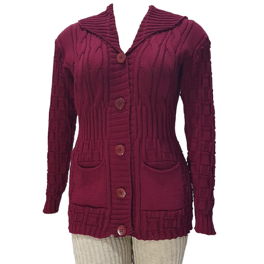 Casaco Tricot Feminino Gola Links Bolso - Katlen Tricot