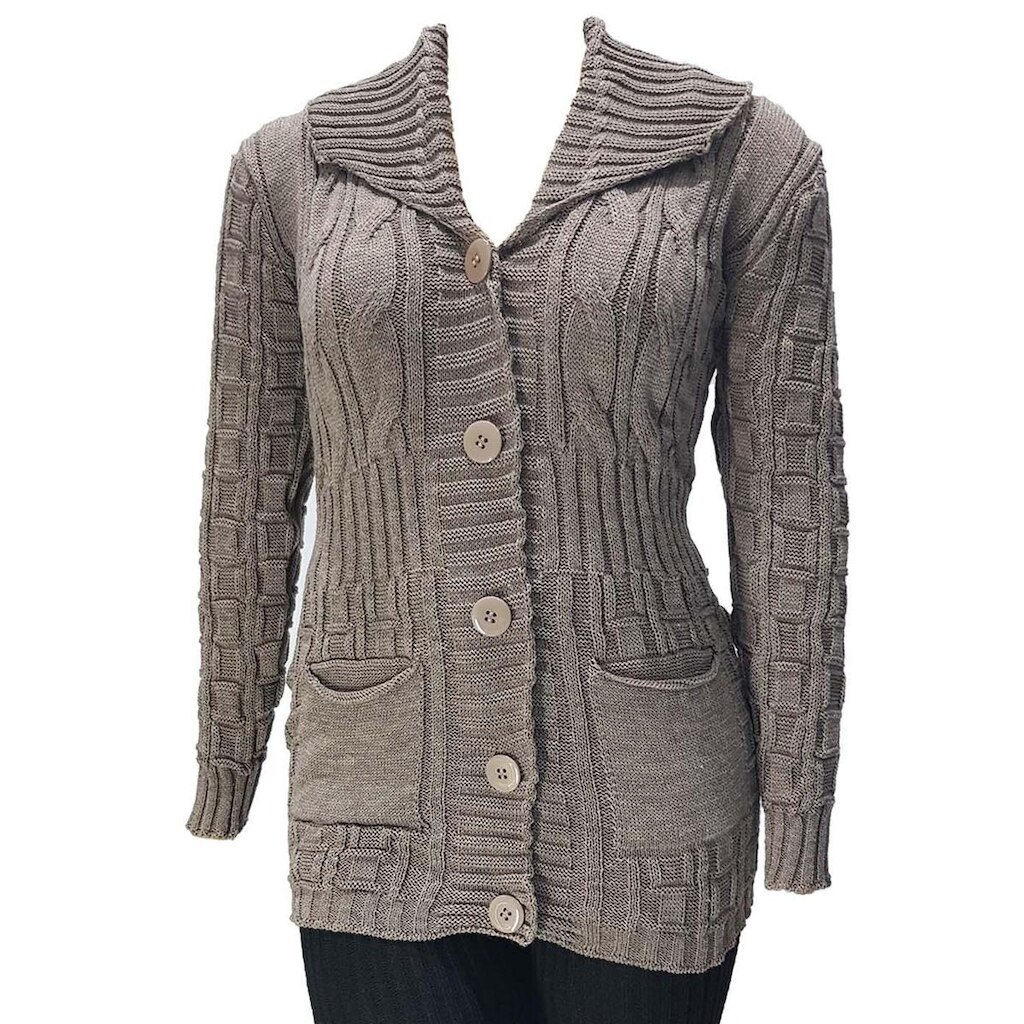 Casaco Tricot Feminino Gola Links Bolso - Katlen Tricot