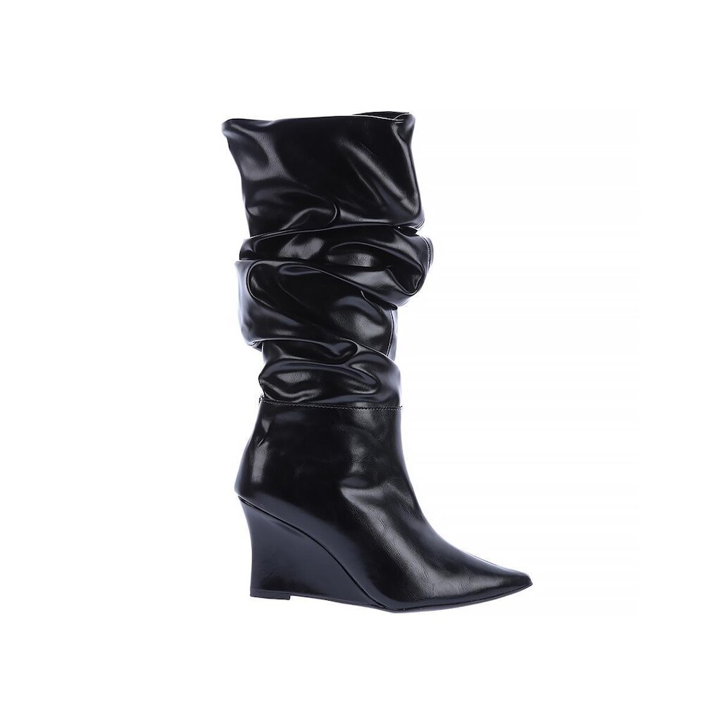 Caterina - Bota Feminina Slouchy Cano Alto Preta