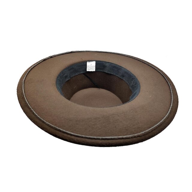 Chapéu Fedora redondo Aba Grande feminino Feltro Floppy Clássico