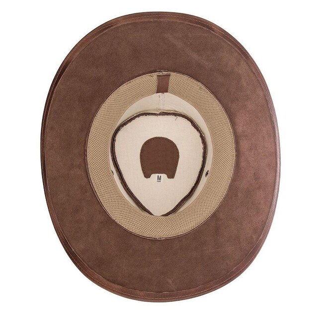 Chapéu Texano Masculino Em Couro Country Cowboy
