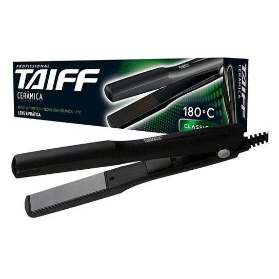 Chapinha Profissional Taiff Ceramica Linha Classica - Bivolt Automatico 180C° - Preto - Incolor