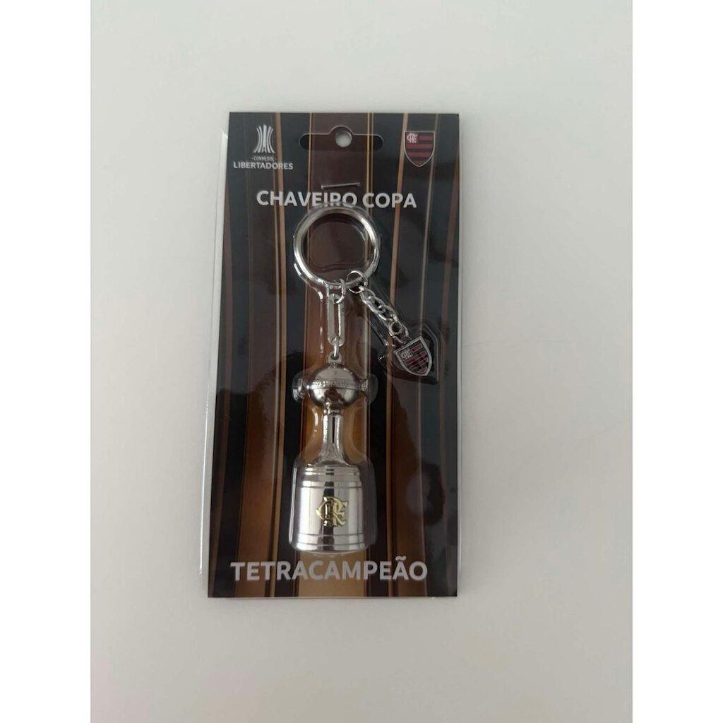 Chaveiro Flamengo Conmebol Libertadores Taça 3D Tetracampeão