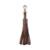 Chaveiro tassel franja em couro - Café