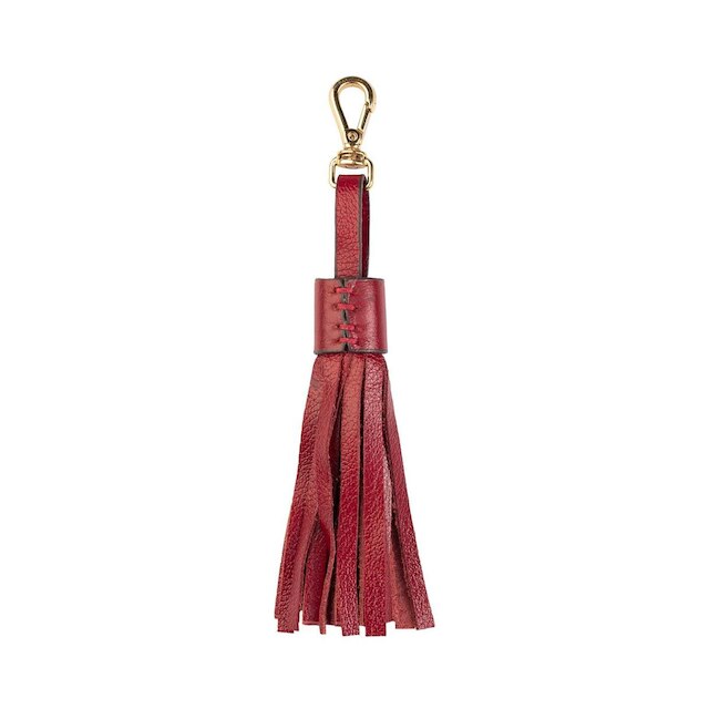 Chaveiro tassel franja em couro