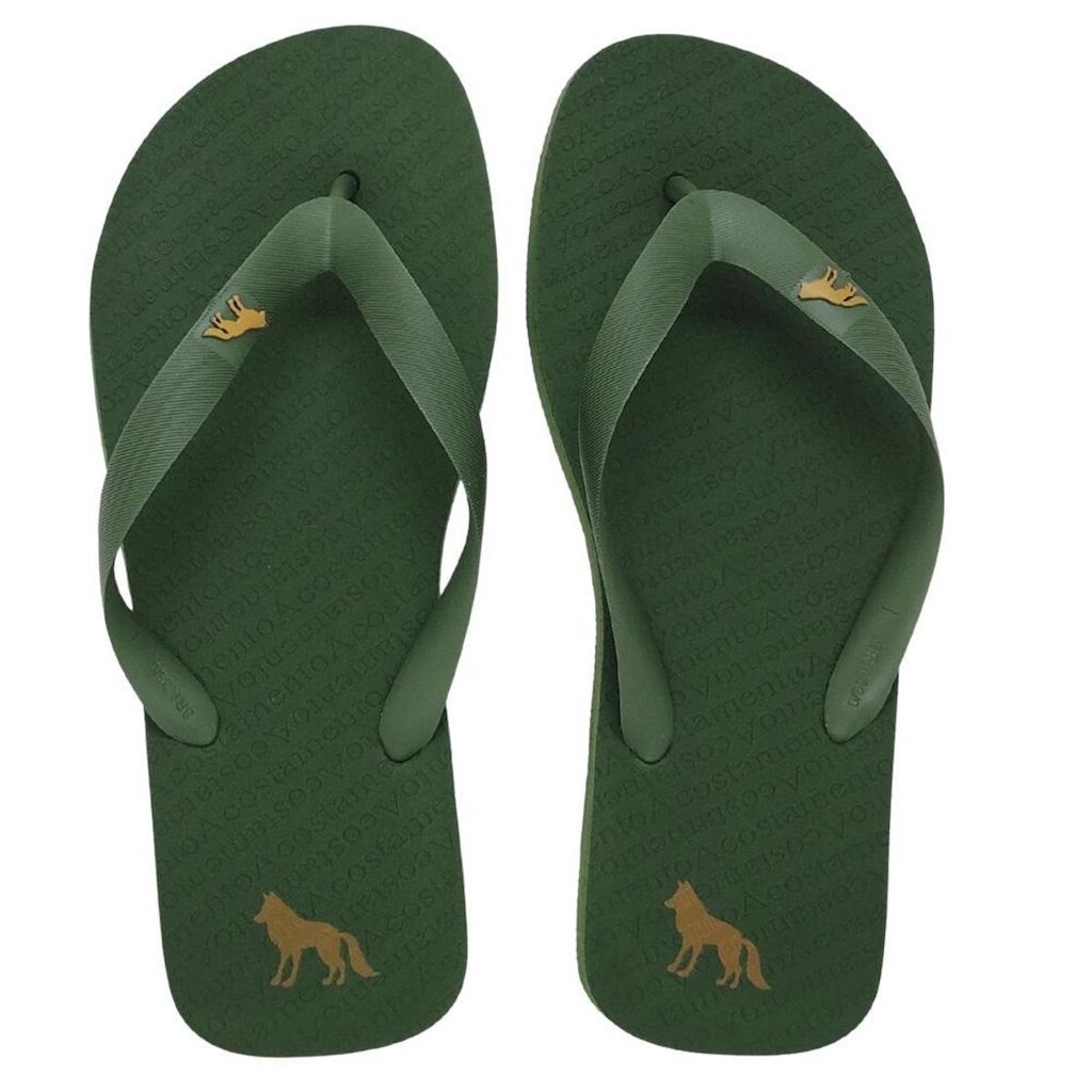 Chinelo Acostamento Masculino Casual Estampa Lobo