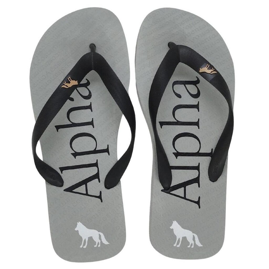 Chinelo Acostamento Masculino Lançamento Logo Escrito Alpha