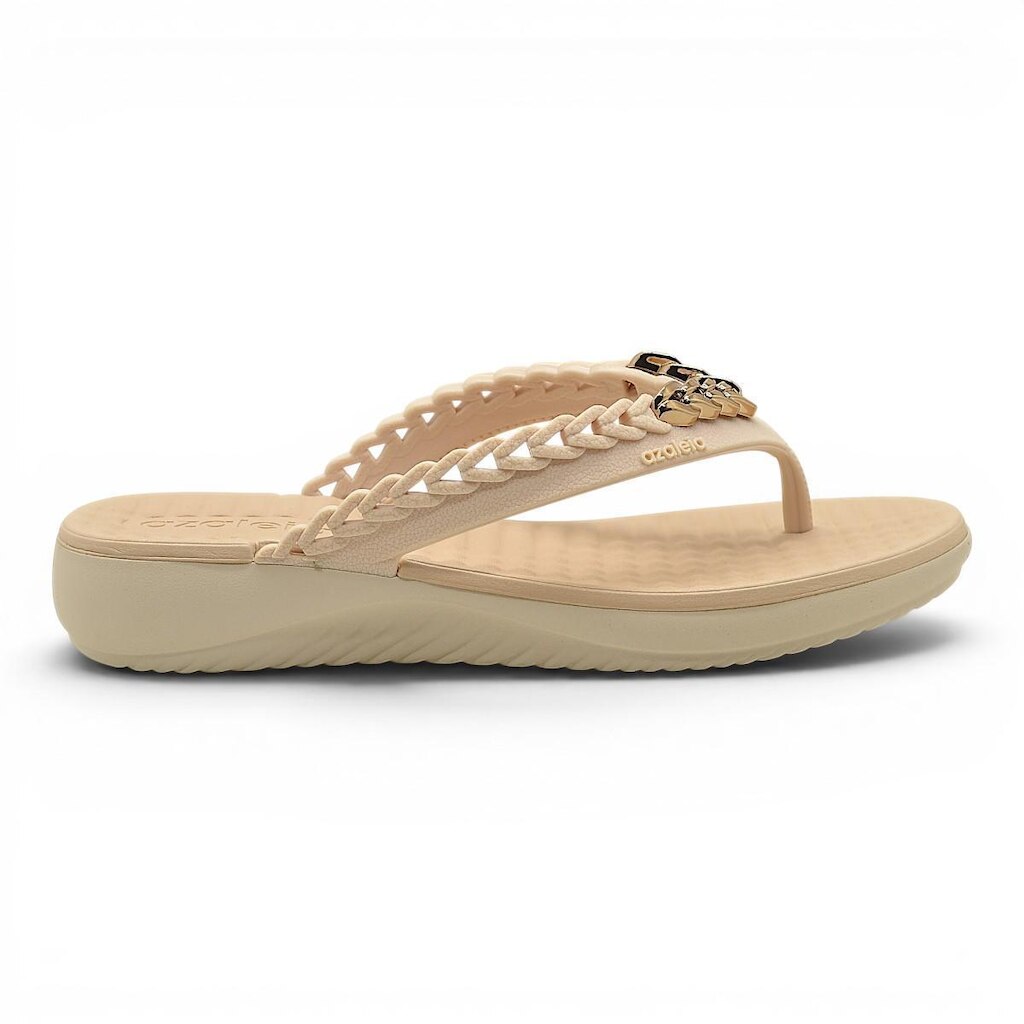 Chinelo Azaleia Ivy Feminino Salto Anabela Baixo Conforto