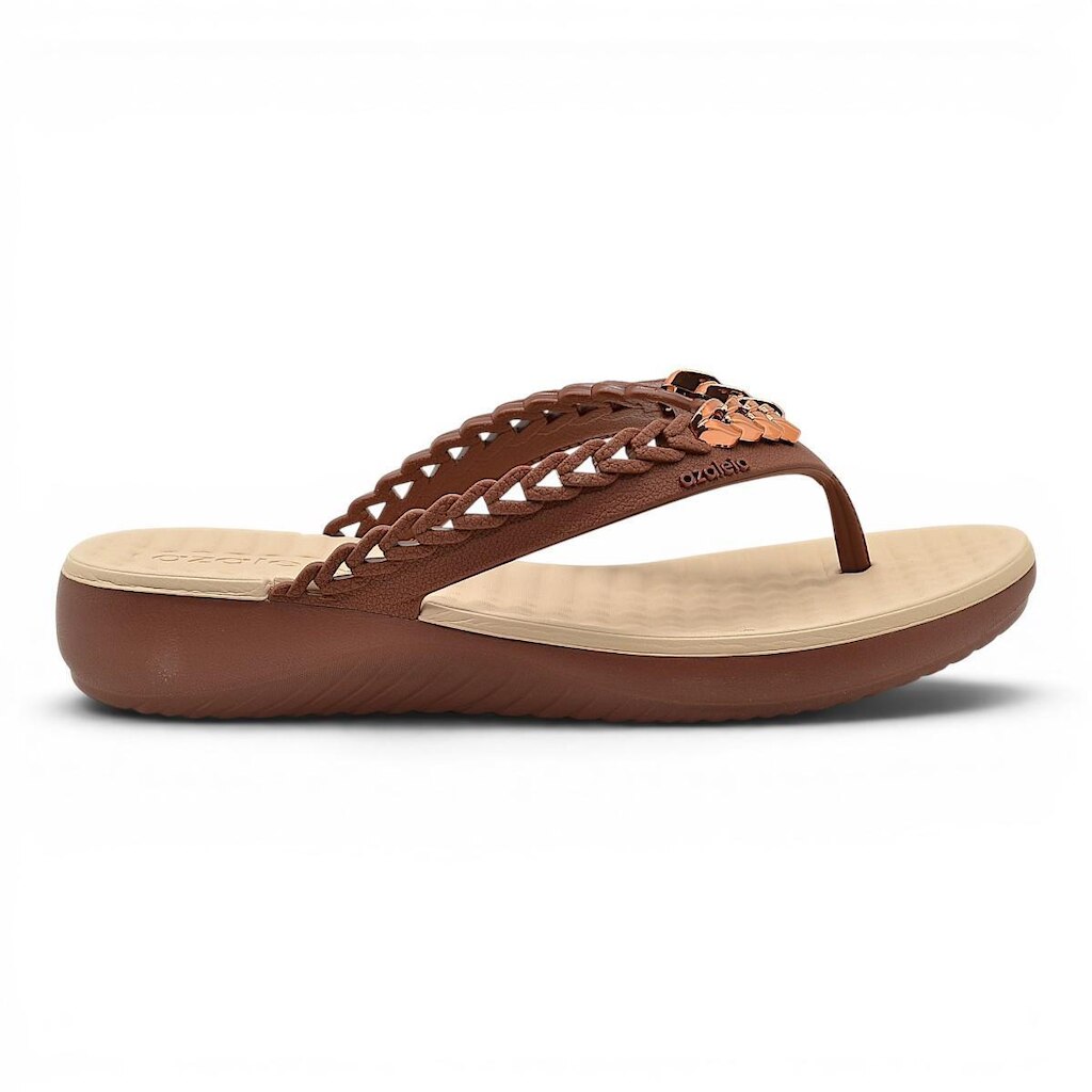 Chinelo Azaleia Ivy Feminino Salto Anabela Baixo Conforto