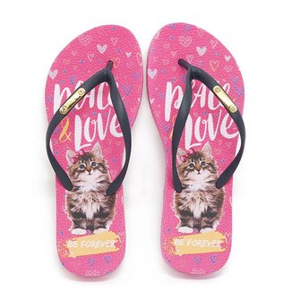 Chinelo Be Forever By Rafitthy 01702A Cat Peace Love