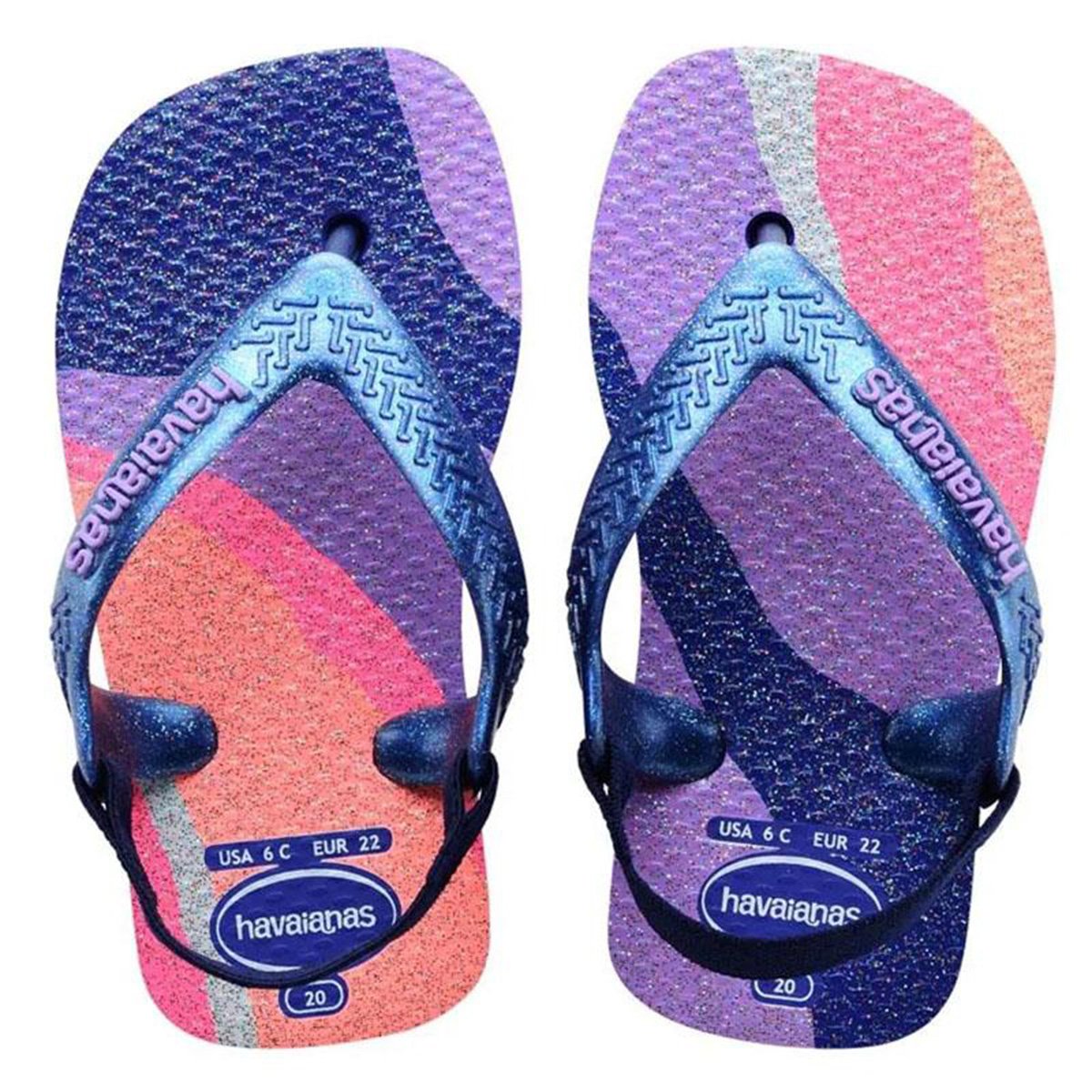 Chinelo Bebê Havaianas Baby Pallete Glow Menina - Marinho Menor preço em Chinelo Bebê Havaianas Baby Pallete Glow Menina - Marinho