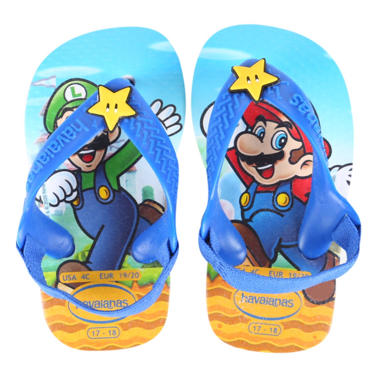 Chinelo Bebê Havaianas New Baby Geek Mario Masculino - Branco Menor preço em Chinelo Bebê Havaianas New Baby Geek Mario Masculino - Branco