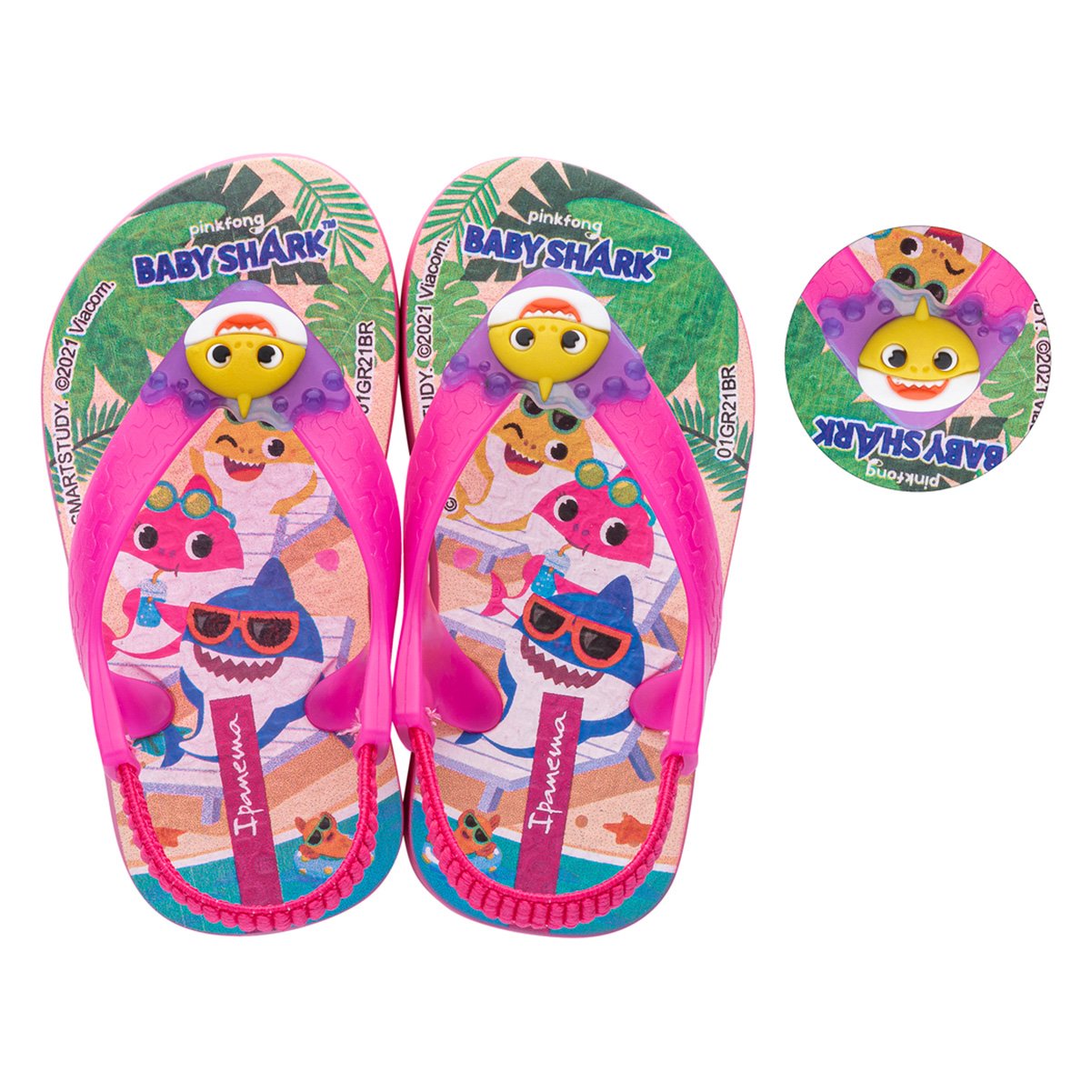 Chinelo Bebê Ipanema com Elástico Baby Shark Menino - Rosa Menor preço em Chinelo Bebê Ipanema com Elástico Baby Shark Menino - Rosa