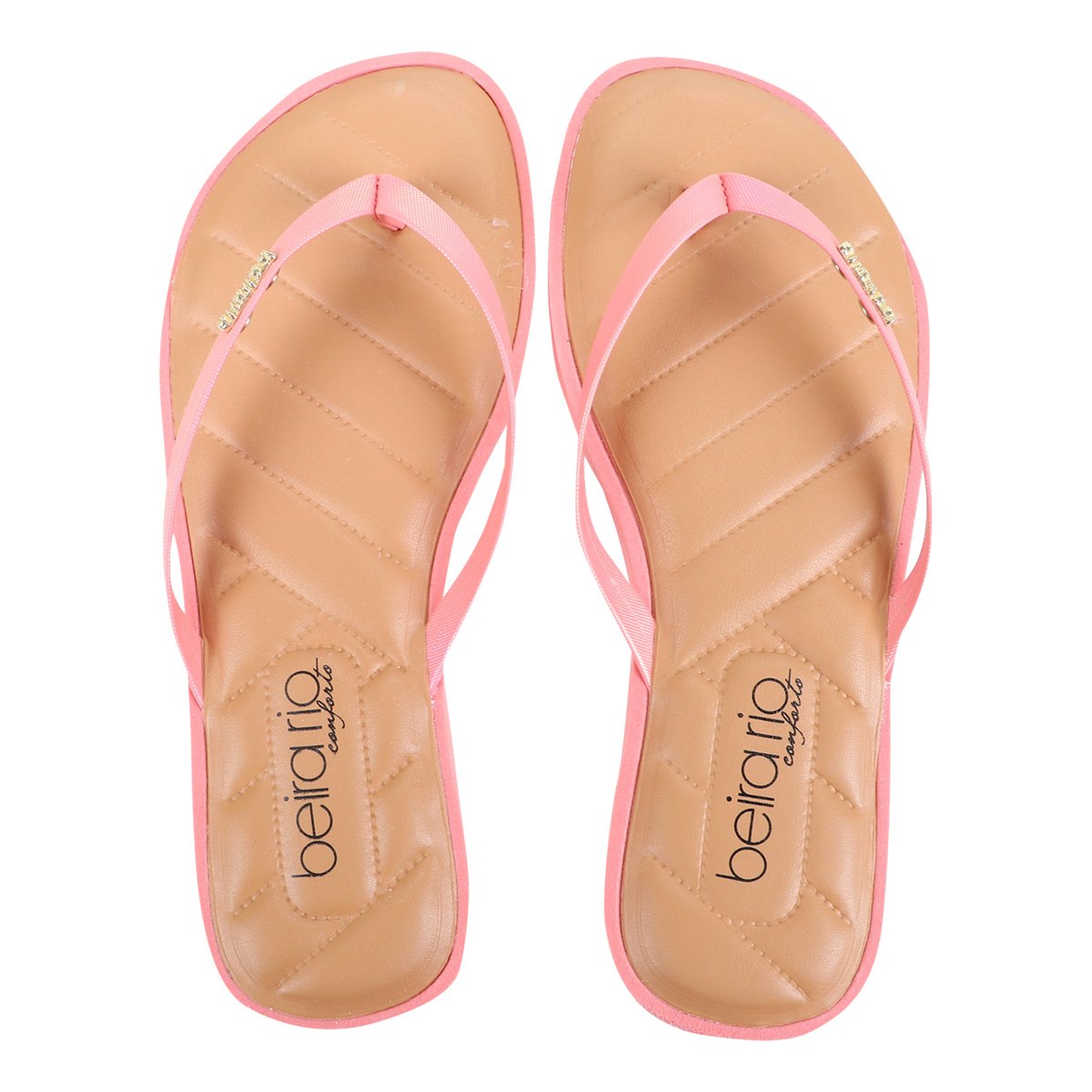 Chinelo Beira Rio Matelassê Feminino - Coral Menor preço em Chinelo Beira Rio Matelassê Feminino - Coral