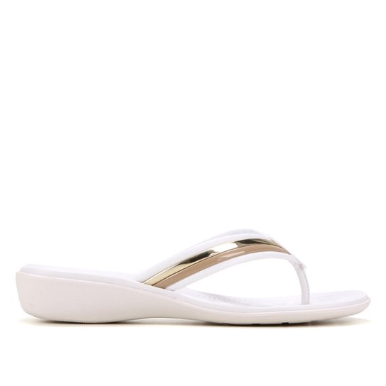 Chinelo Beira Rio Salto Baixo Feminino - Branco