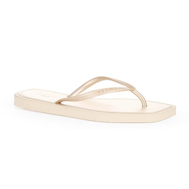 Chinelo Brizza Arezzo Bico Quadrado Metal Square Dourado - Feminino