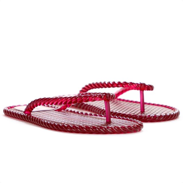 Chinelo Brizza Arezzo Tira Marrocos Translúcido Vermelho - Feminino