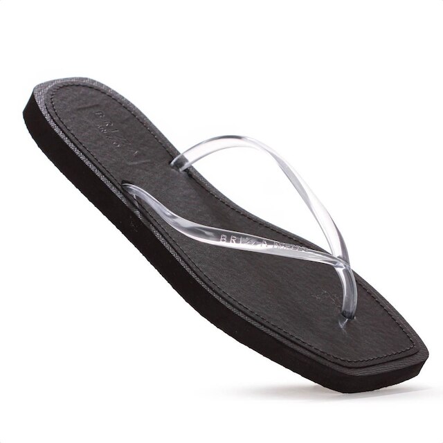 Chinelo Brizza Arezzo Tira Slim Square Preto - Feminino - Preto - 33/34