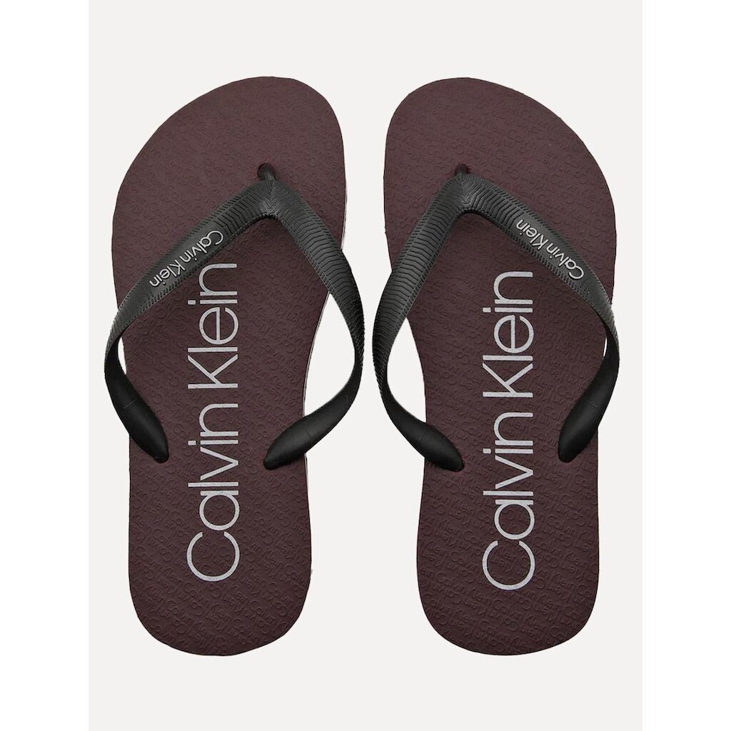 Chinelo Calvin Klein Jeans Swin Contrast Logo Re Issue Bordô