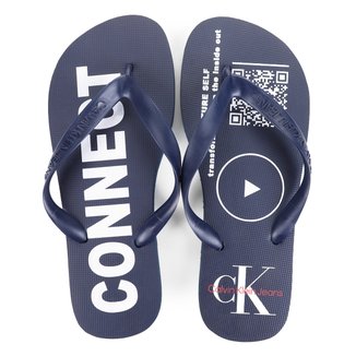 Chinelo Calvin Klein QR Code Spotify Masculino