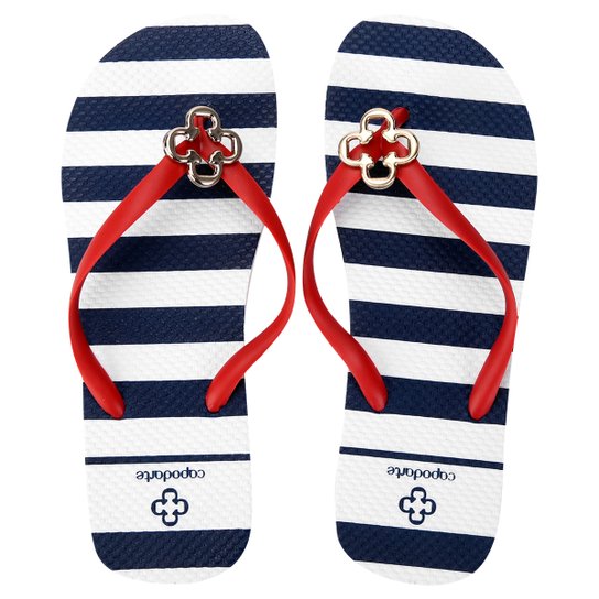 Chinelo Capodarte Logo Metal - Vermelho