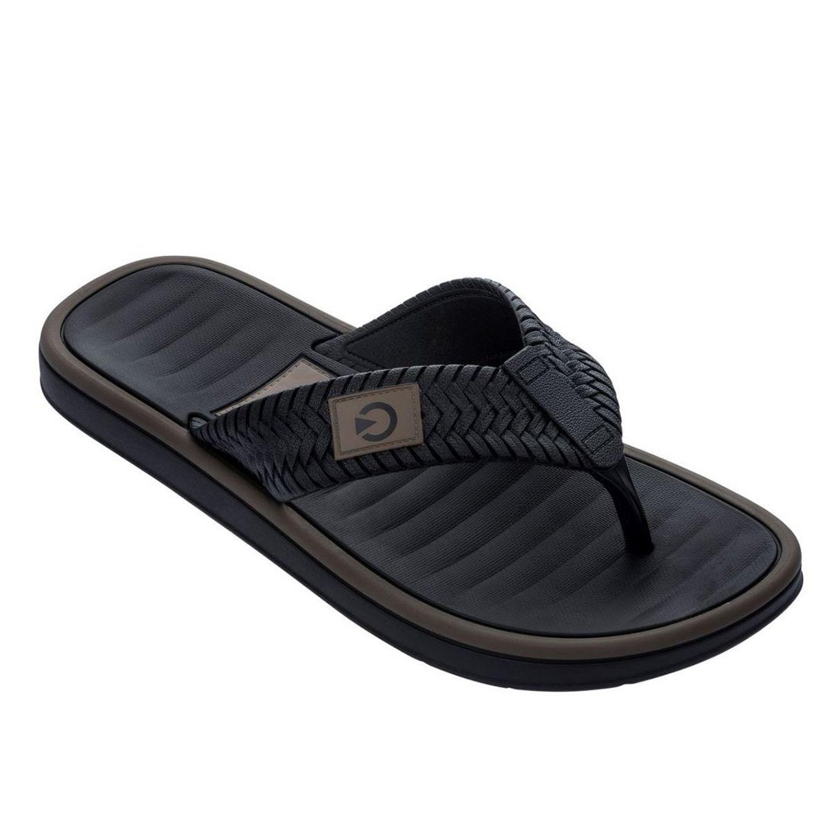 Chinelo Cartago Coimbra Masculino - Preto+Marrom Menor preço em Chinelo Cartago Coimbra Masculino - Preto+Marrom