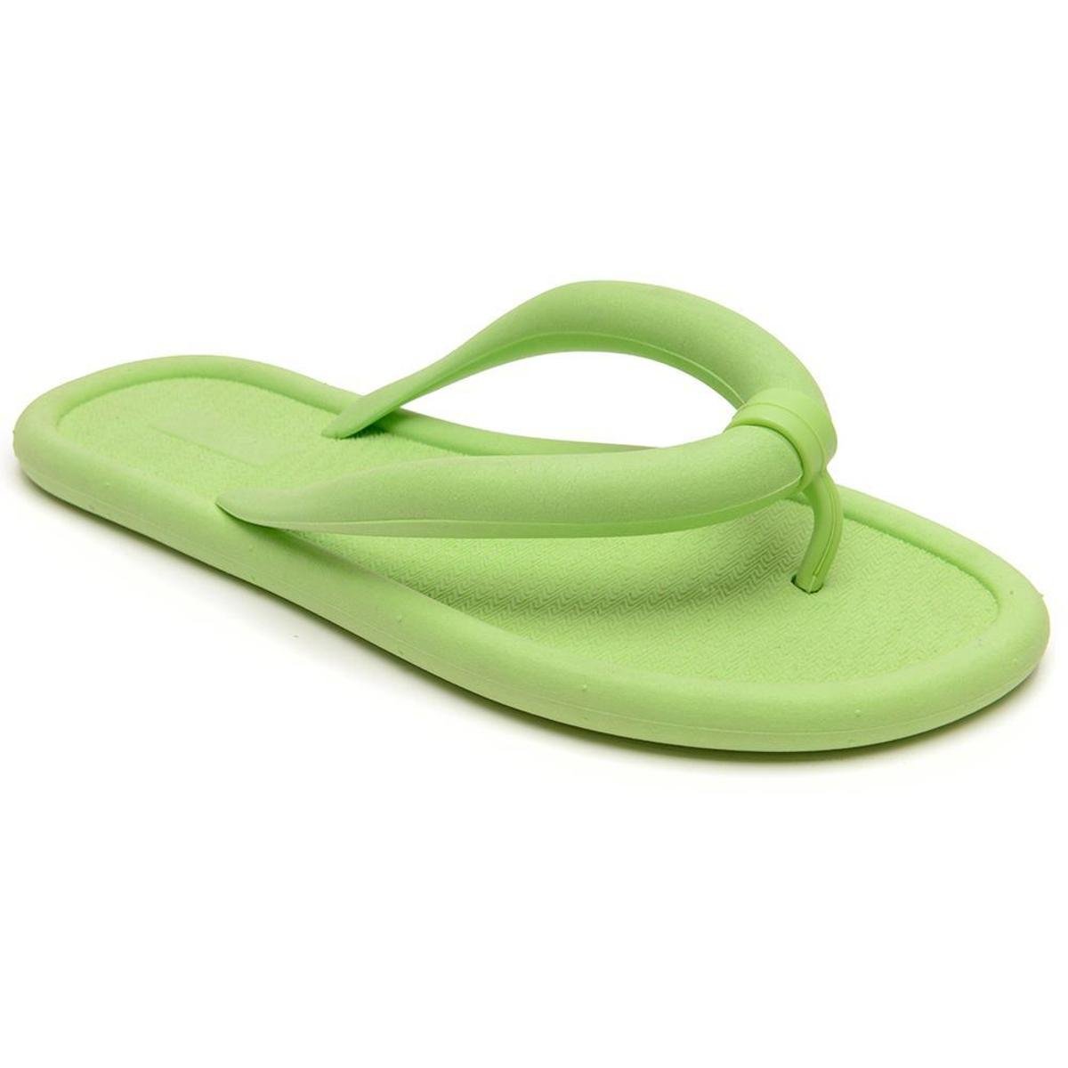 Chinelo Casual Flip Flop Nuvem Feminino Aberto com Sola Borracha e Tiras Largas - Verde Menor preço em Chinelo Casual Flip Flop Nuvem Feminino Aberto com Sola Borracha e Tiras Largas - Verde