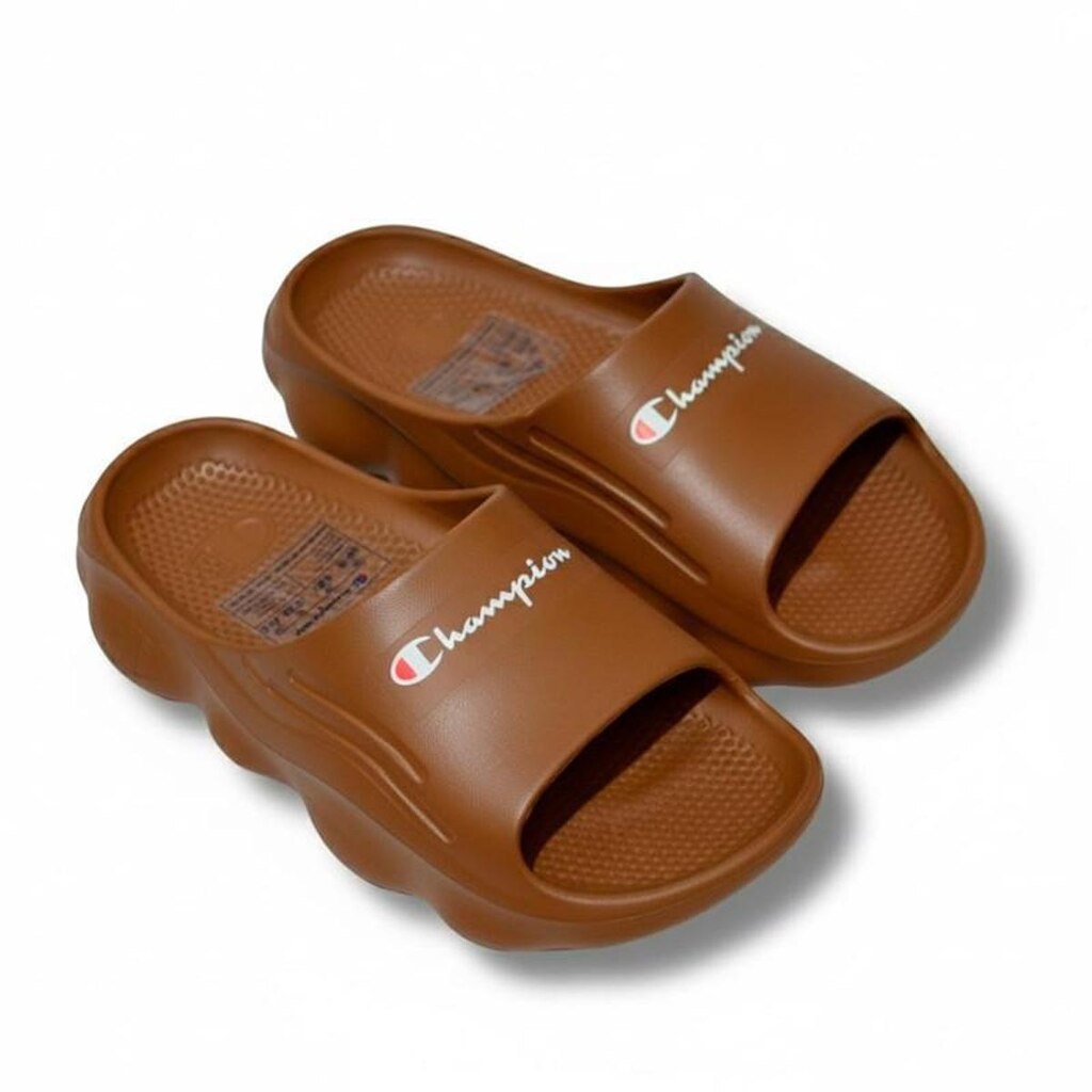 Chinelo Champion Nuvem Spheric Script Marrom Rubber