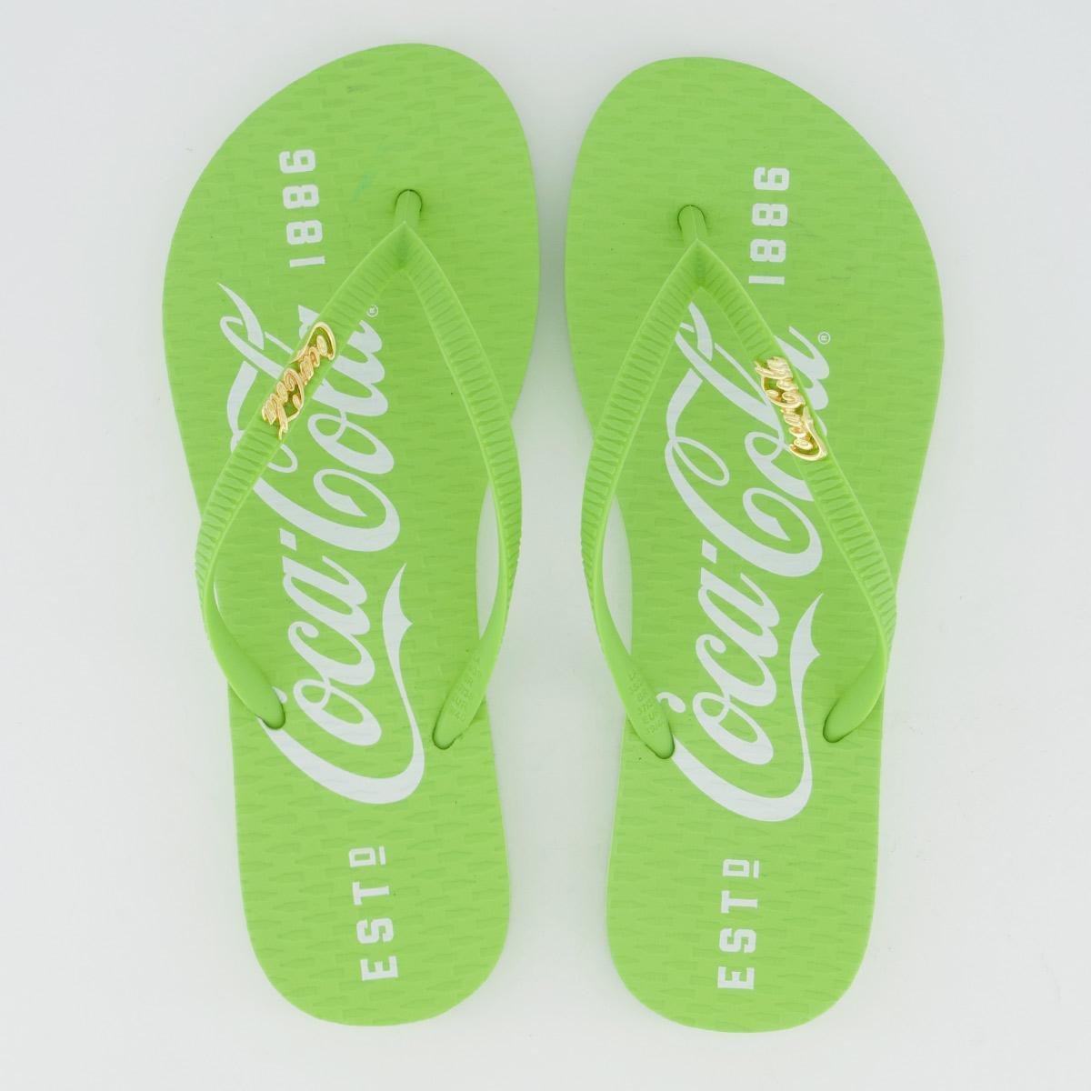 Chinelo Coca Cola 1886 Feminino Verde - Verde Menor preço em Chinelo Coca Cola 1886 Feminino Verde - Verde