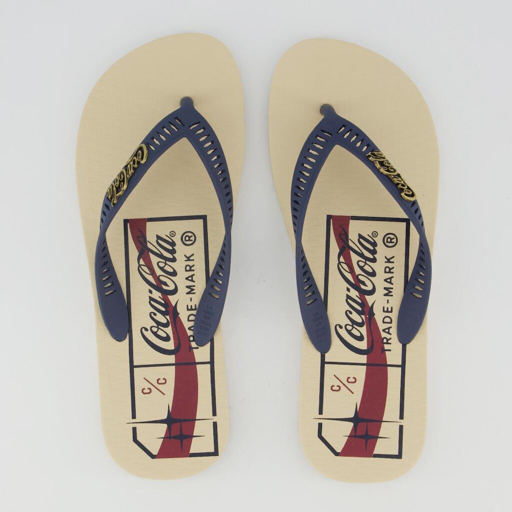 Chinelo Coca Cola Ault Bege e Marinho