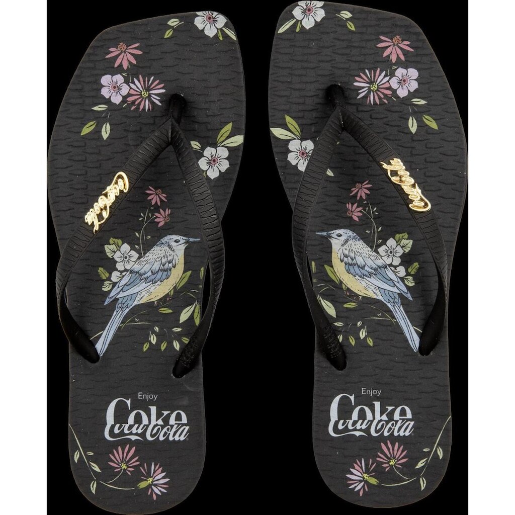 CHINELO COCA COLA BIRD SQUARE FEMININO