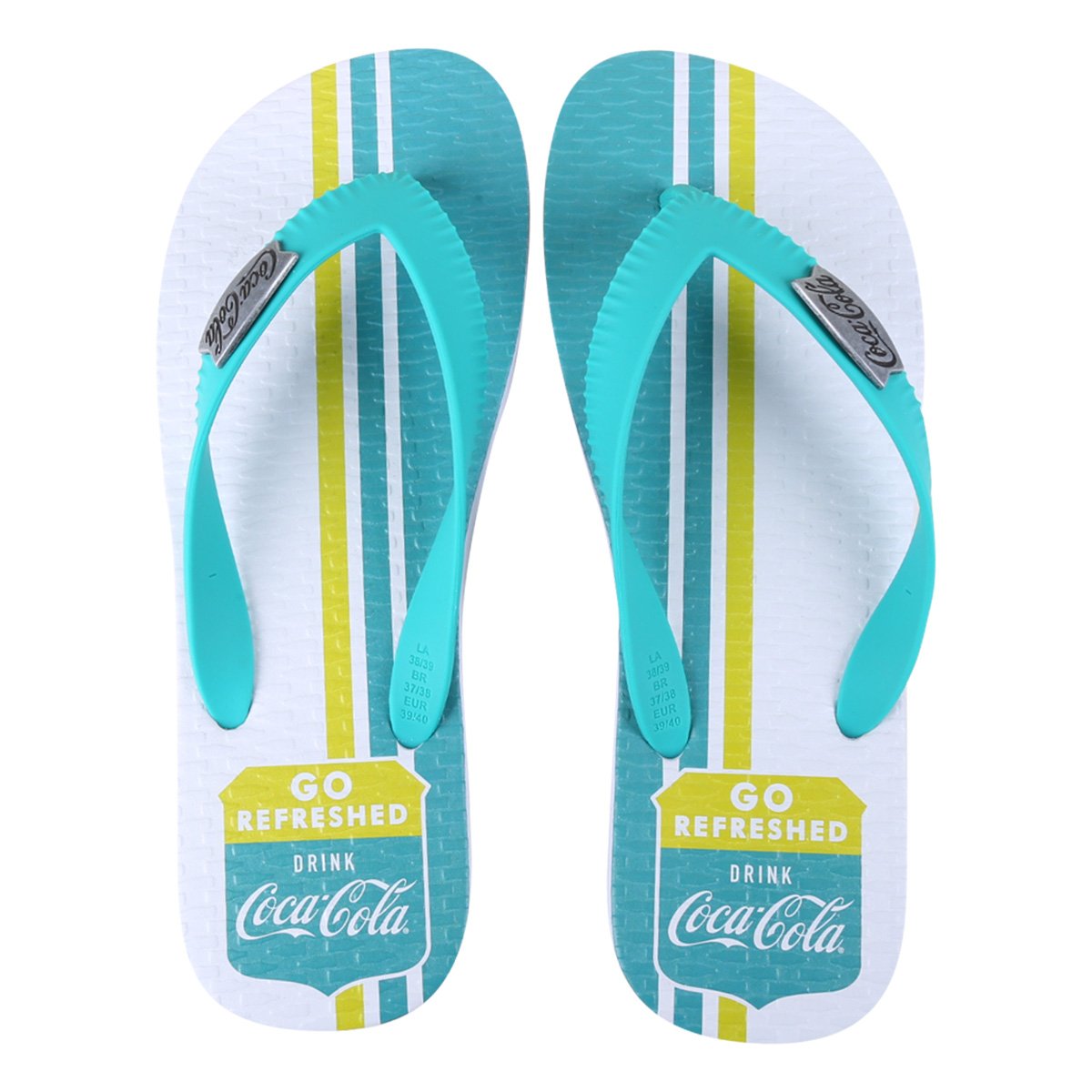 Chinelo Coca Cola Half Masculino - Branco+Verde Menor preço em Chinelo Coca Cola Half Masculino - Branco+Verde