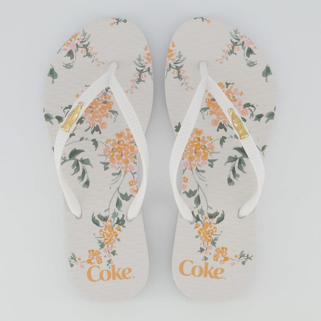 Chinelo Coca Cola Sara Feminino Branco