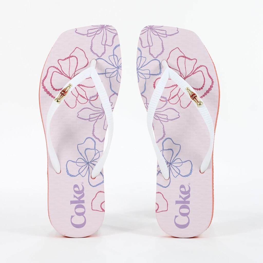Chinelo Coca Cola Square Imola Branco e Rosa - Feminino