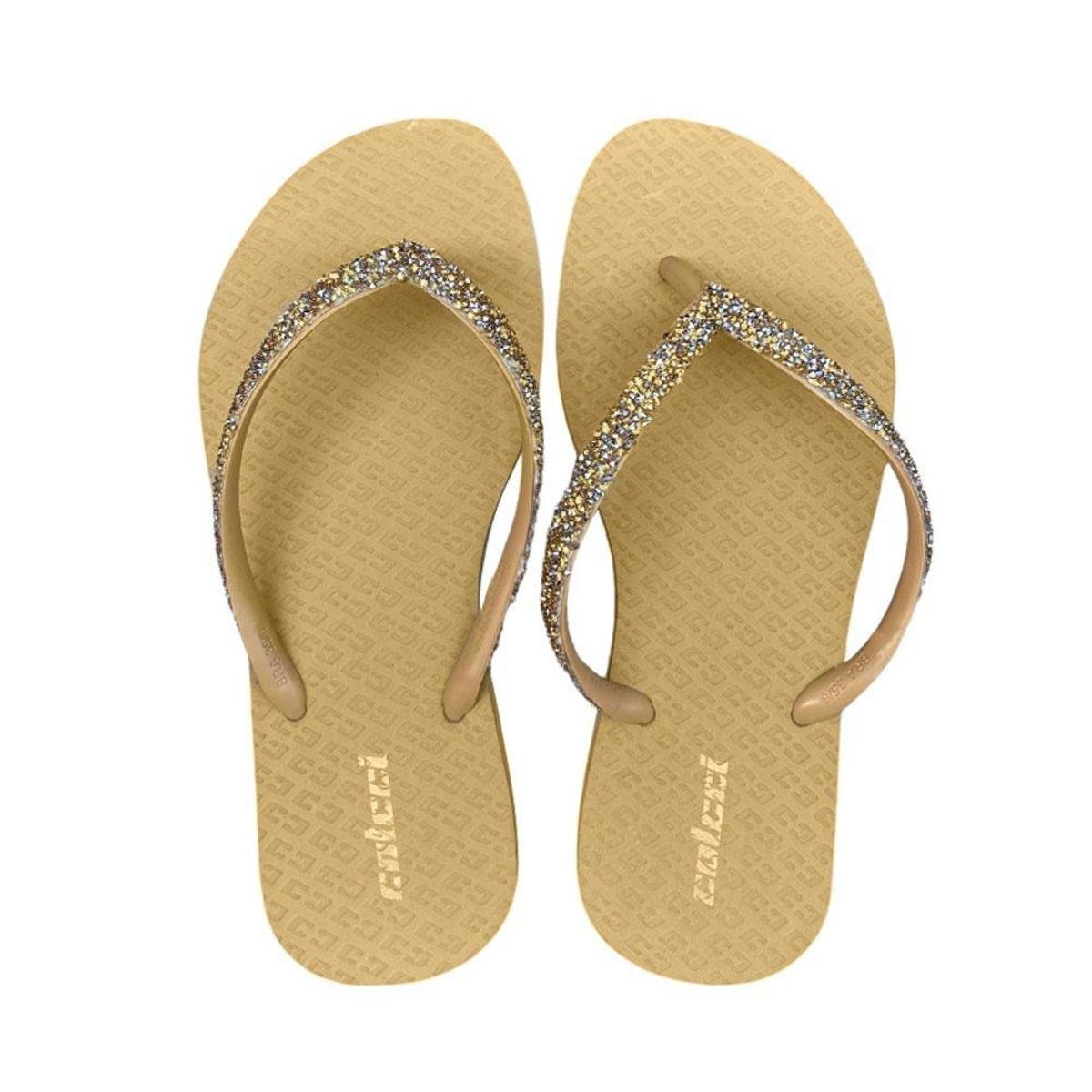 Chinelo Colcci Feminino Shine Ouro Zattini