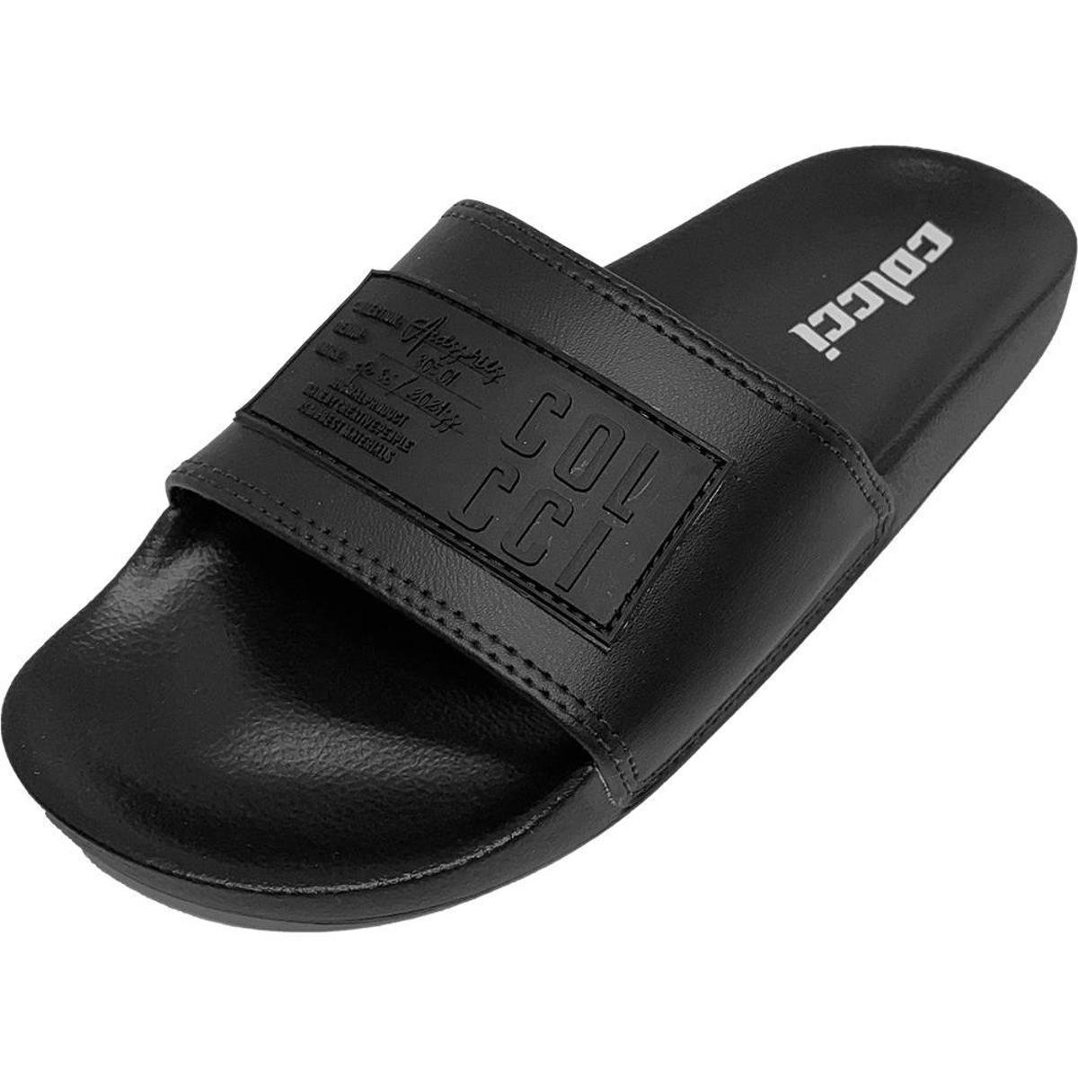 Chinelo Colcci Slide Logo Borracha Masculino - Preto+Branco Menor preço em Chinelo Colcci Slide Logo Borracha Masculino - Preto+Branco