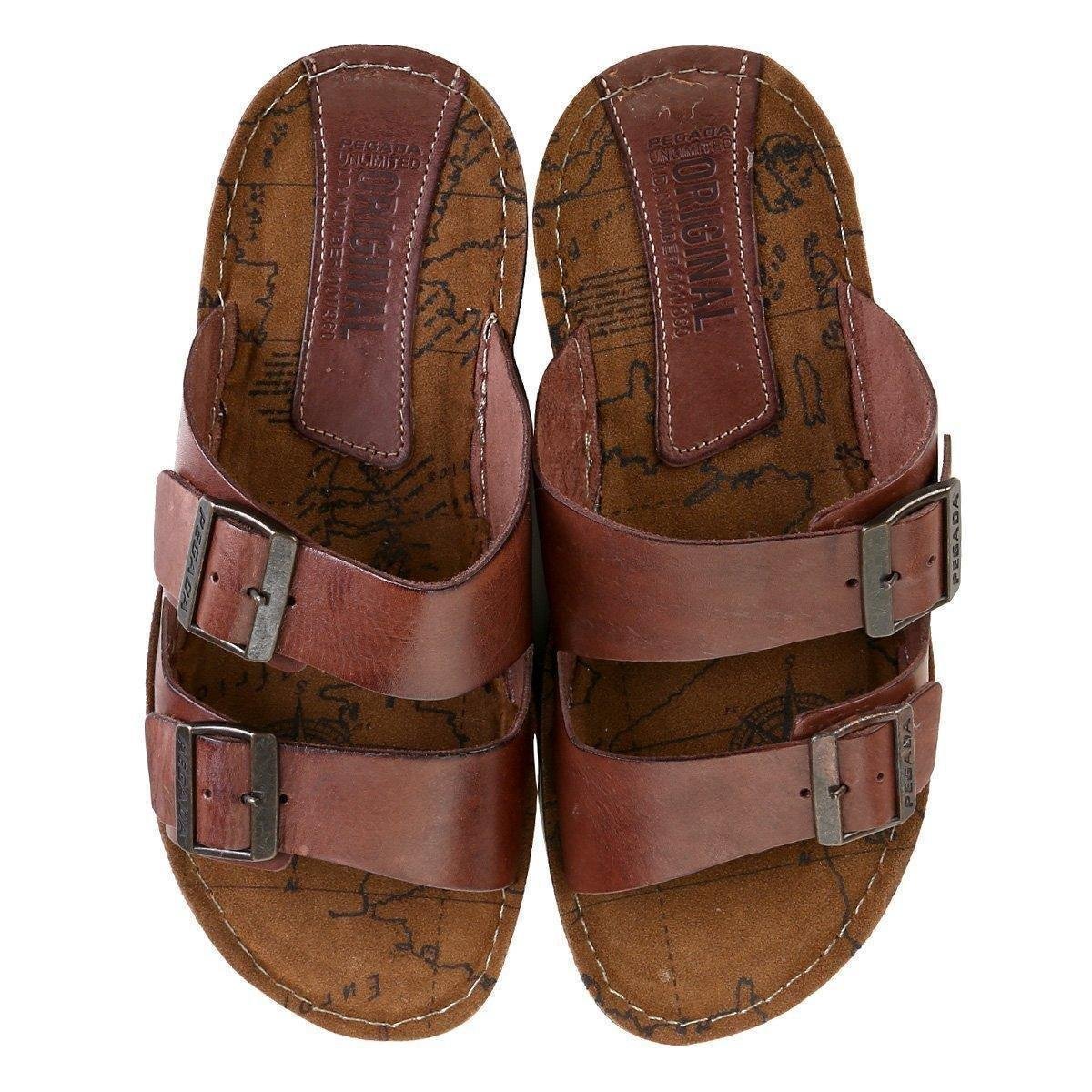 Chinelo Couro Pegada Mapa Fivelas - Marrom Claro é ruim? Chinelo Couro Pegada Mapa Fivelas - Marrom Claro é boa?