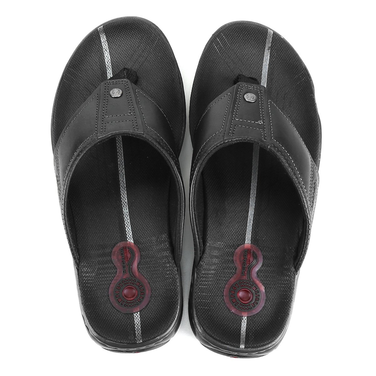 Chinelo Couro Pegada Masculino - Preto Menor preço em Chinelo Couro Pegada Masculino - Preto