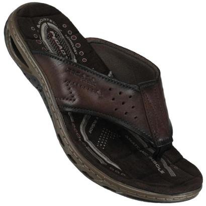 chinelo masculino de couro pegada
