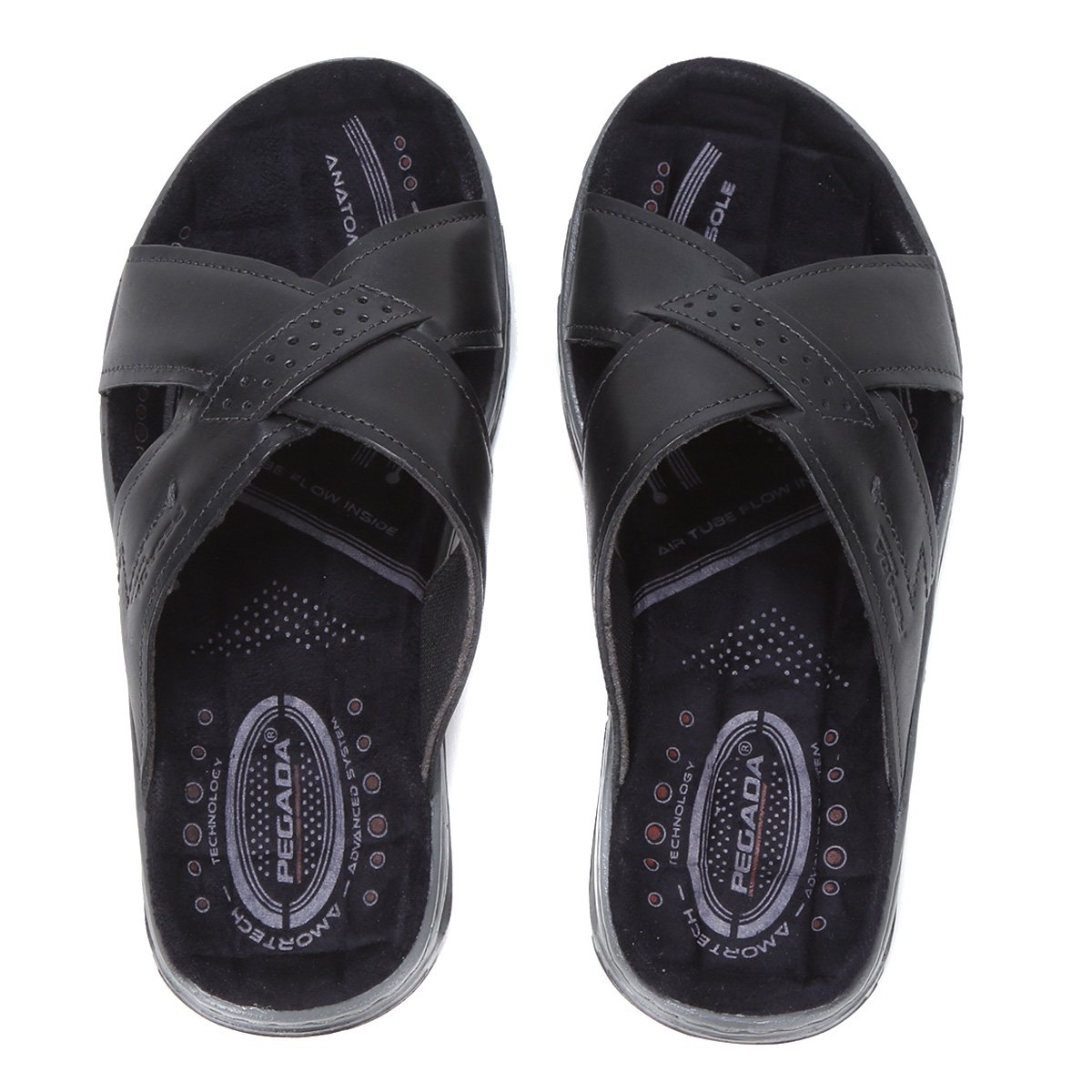 Chinelo Couro Pegada Tiras Cruzadas Masculino Menor preço em Chinelo Couro Pegada Tiras Cruzadas Masculino