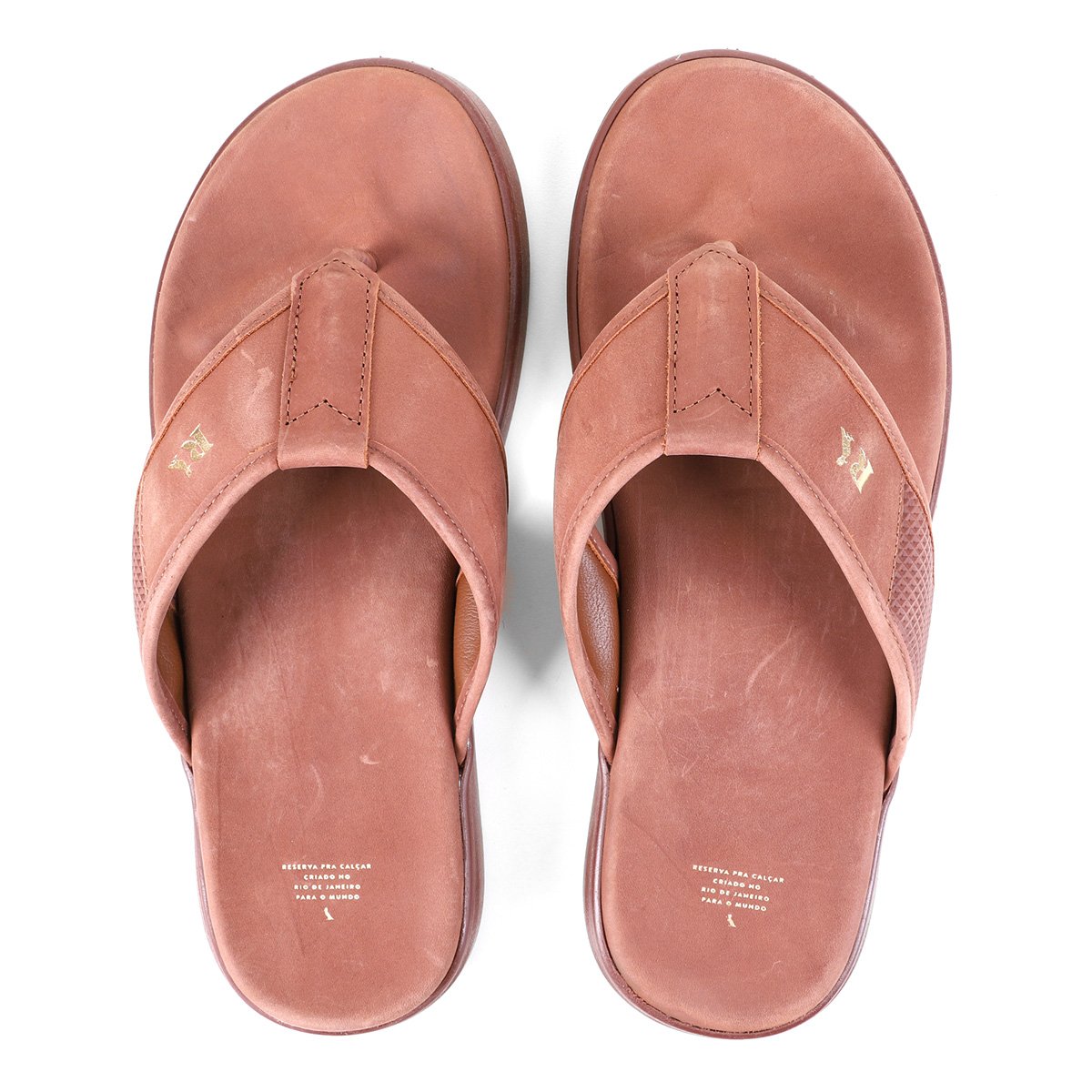 Chinelo Couro Reserva Leblon Masculino - Marrom Menor preço em Chinelo Couro Reserva Leblon Masculino - Marrom